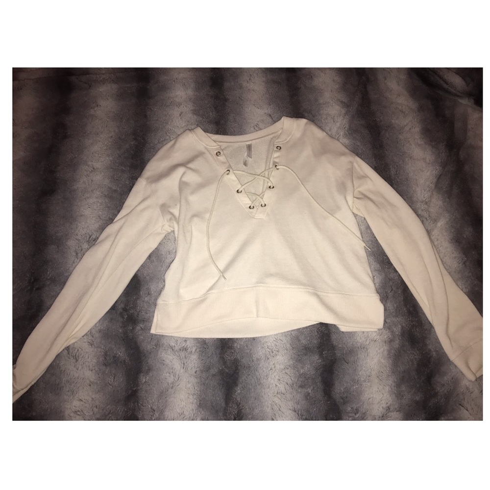 White Cropped Long Sleeve